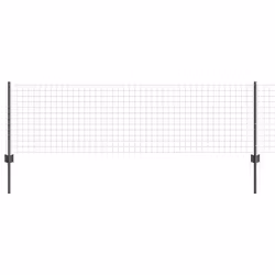 vidaXL Recinzione con pali. Grigio 0.6 x 50 m Acciaio - Vista aggiuntiva 2