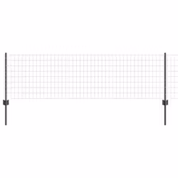 vidaXL Recinzione con pali. Grigio 0.6 x 50 m Acciaio - Vista aggiuntiva 2