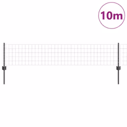 vidaXL Recinzione con pali. Grigio 0.4 x 10 m Acciaio - Vista aggiuntiva 3