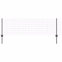 vidaXL Recinzione con pali. Grigio 0.6 x 10 m Acciaio - Vista aggiuntiva 2