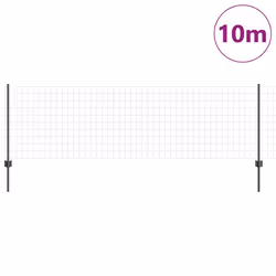 vidaXL Recinzione con pali. Grigio 0.8 x 10 m Acciaio - Vista aggiuntiva 3