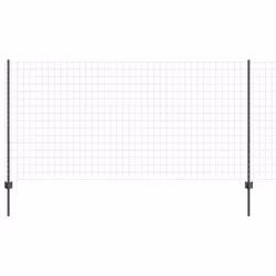 vidaXL Recinzione con pali. Grigio 1.2 x 10 m Acciaio - Vista aggiuntiva 2