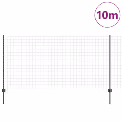 vidaXL Recinzione con pali. Grigio 1.2 x 10 m Acciaio - Vista aggiuntiva 3