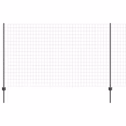 vidaXL Recinzione con pali. Grigio 1.4 x 10 m Acciaio - Vista aggiuntiva 2