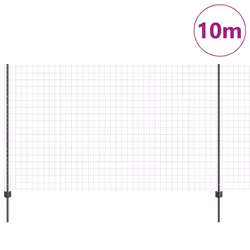 vidaXL Recinzione con pali. Grigio 1.4 x 10 m Acciaio - Vista aggiuntiva 3