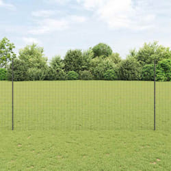 vidaXL Recinzione con pali. Grigio 1.5 x 10 m Acciaio
