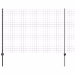 vidaXL Recinzione con pali. Grigio 1.6 x 10 m Acciaio - Vista aggiuntiva 2