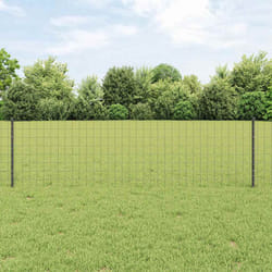 vidaXL Recinzione con pali. Grigio 0.6 x 25 m Acciaio