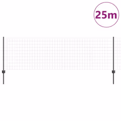 vidaXL Recinzione con pali. Grigio 0.8 x 25 m Acciaio - Vista aggiuntiva 3
