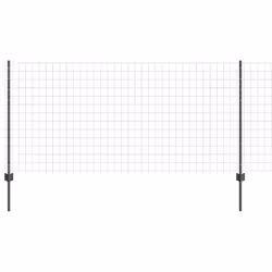 vidaXL Recinzione con pali. Grigio 1 x 25 m Acciaio - Vista aggiuntiva 2