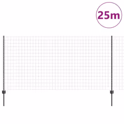 vidaXL Recinzione con pali. Grigio 1.2 x 25 m Acciaio - Vista aggiuntiva 3