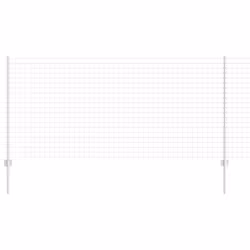 vidaXL Recinzione con pali. Argento 1 x 10 m Acciaio - Vista aggiuntiva 2