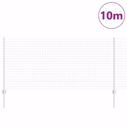 vidaXL Recinzione con pali. Argento 1 x 10 m Acciaio - Vista aggiuntiva 3