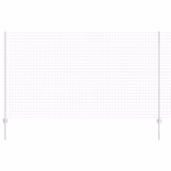 vidaXL Recinzione con pali. Argento 1.4 x 10 m Acciaio - Vista aggiuntiva 2