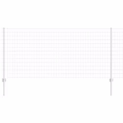 vidaXL Recinzione con pali. Argento 1 x 10 m Acciaio - Vista aggiuntiva 2