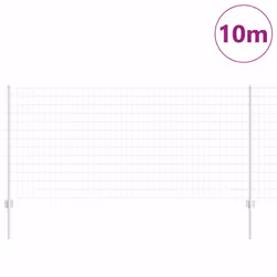 vidaXL Recinzione con pali. Argento 1 x 10 m Acciaio - Vista aggiuntiva 3