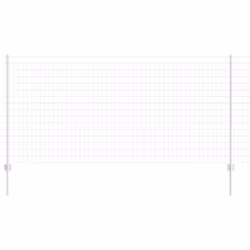vidaXL Recinzione con pali. Argento 1.2 x 10 m Acciaio - Vista aggiuntiva 2
