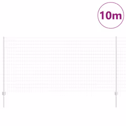 vidaXL Recinzione con pali. Argento 1.2 x 10 m Acciaio - Vista aggiuntiva 3