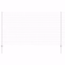 vidaXL Recinzione con pali. Argento 1.4 x 10 m Acciaio - Vista aggiuntiva 2