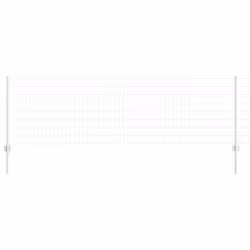 vidaXL Recinzione con pali. Argento 0.8 x 10 m Acciaio - Vista aggiuntiva 2
