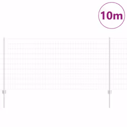 vidaXL Recinzione con pali. Argento 1 x 10 m Acciaio - Vista aggiuntiva 3