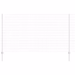 vidaXL Recinzione con pali. Argento 1.4 x 10 m Acciaio - Vista aggiuntiva 2