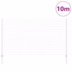 vidaXL Recinzione con pali. Argento 1.4 x 10 m Acciaio - Vista aggiuntiva 3