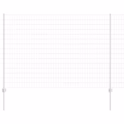 vidaXL Recinzione con pali. Argento 1.5 x 10 m Acciaio - Vista aggiuntiva 2