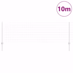 vidaXL Recinzione con pali. Argento 0.8 x 10 m Acciaio - Vista aggiuntiva 3
