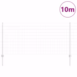 vidaXL Recinzione con pali. Argento 1 x 10 m Acciaio - Vista aggiuntiva 3