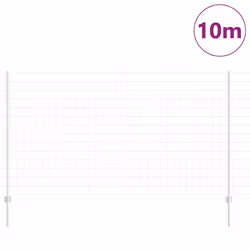 vidaXL Recinzione con pali. Argento 1.4 x 10 m Acciaio - Vista aggiuntiva 3
