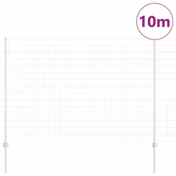 vidaXL Recinzione con pali. Argento 1.5 x 10 m Acciaio - Vista aggiuntiva 3