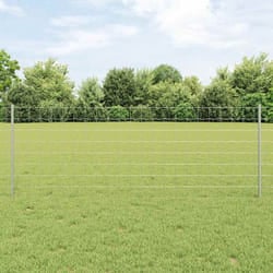 vidaXL Recinzione con pali. Argento 0.8 x 10 m Acciaio