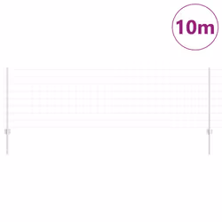 vidaXL Recinzione con pali. Argento 0.8 x 10 m Acciaio - Vista aggiuntiva 3
