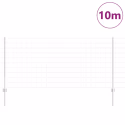 vidaXL Recinzione con pali. Argento 1 x 10 m Acciaio - Vista aggiuntiva 3