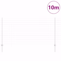 vidaXL Recinzione con pali. Argento 1.2 x 10 m Acciaio - Vista aggiuntiva 3
