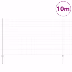 vidaXL Recinzione con pali. Argento 1.4 x 10 m Acciaio - Vista aggiuntiva 3