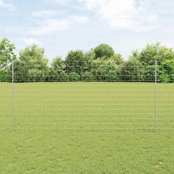 vidaXL Recinzione con pali. Argento 1.6 x 10 m Acciaio