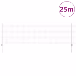 vidaXL Recinzione con pali. Argento 0.8 x 25 m Acciaio - Vista aggiuntiva 3