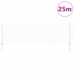 vidaXL Recinzione con pali. Argento 0.8 x 25 m Acciaio - Vista aggiuntiva 3