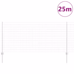 vidaXL Recinzione con pali. Argento 1 x 25 m Acciaio - Vista aggiuntiva 3