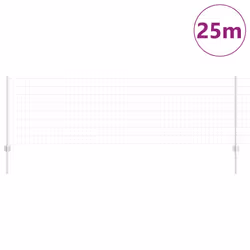 vidaXL Recinzione con pali. Argento 0.8 x 25 m Acciaio - Vista aggiuntiva 3
