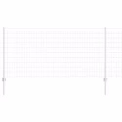 vidaXL Recinzione con pali. Argento 1 x 25 m Acciaio - Vista aggiuntiva 2