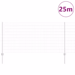 vidaXL Recinzione con pali. Argento 1 x 25 m Acciaio - Vista aggiuntiva 3