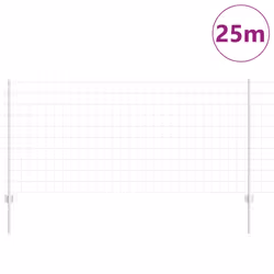vidaXL Recinzione con pali. Argento 1 x 25 m Acciaio - Vista aggiuntiva 3
