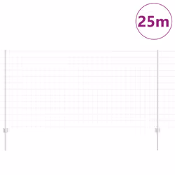 vidaXL Recinzione con pali. Argento 1.2 x 25 m Acciaio - Vista aggiuntiva 3