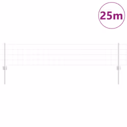 vidaXL Recinzione con pali. Argento 0.4 x 25 m Acciaio - Vista aggiuntiva 3