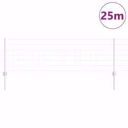 vidaXL Recinzione con pali. Argento 0.6 x 25 m Acciaio - Vista aggiuntiva 3