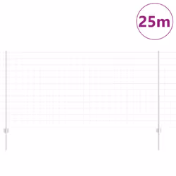 vidaXL Recinzione con pali. Argento 1.2 x 25 m Acciaio - Vista aggiuntiva 3
