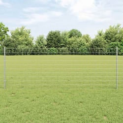 vidaXL Recinzione con pali. Argento 0.8 x 10 m Acciaio